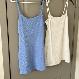 Periwinkle Blue and White Shell Cami Dresses